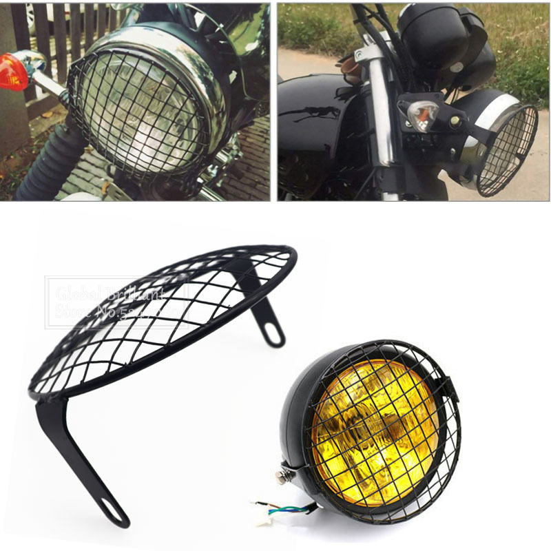 Mountain Biking With Dog - Universele 7Inch Retro Stijl Motorfiets Koplamp