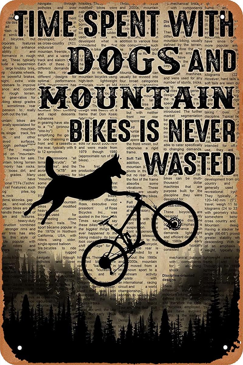 Metalen vintage blikken bord d - Mountain Biking With Dog recensie en prijs