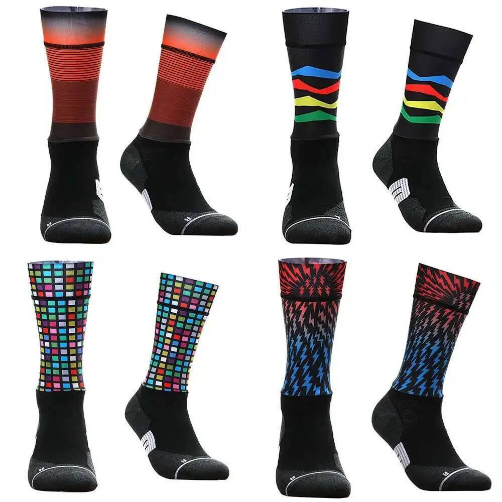 Levendige geometrische fietsso - Mountain Biking Socks recensie en prijs